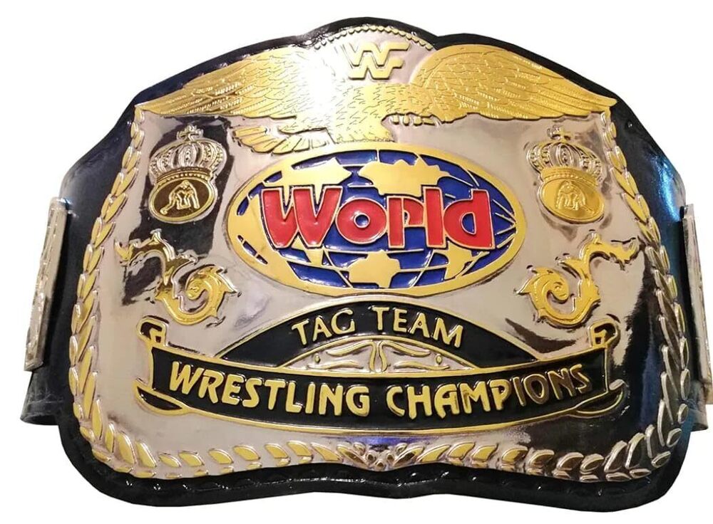 5546 New World Tag Team Wrestling Championship Belt Brass Plated